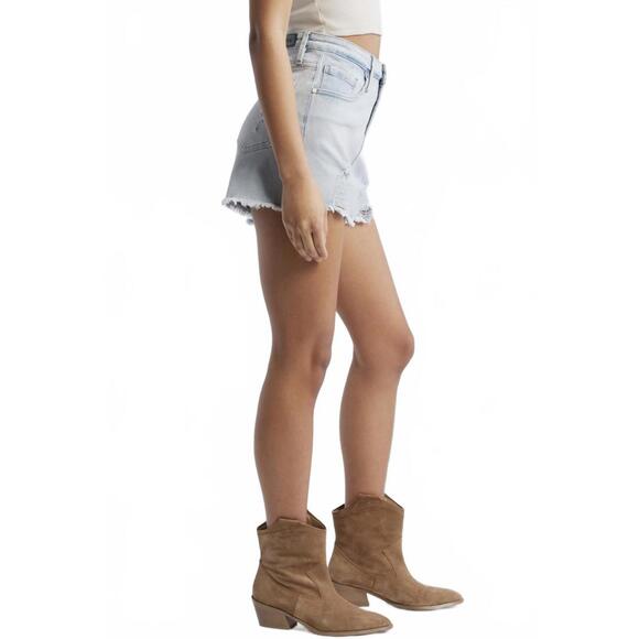 PTCL Sydne Ripped High Waist Stretch Denim Shorts Light Wash NWT Size 25 - Picture 5 of 8